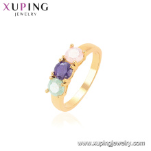 15087 New design bestselling popular fashion ladies ring plain style with multicolor ice stone